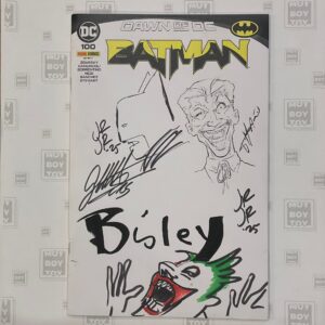 Batman 100 White Cover con remarque di Romita Jr, remarque di Simon Bisley e Giovanni Timpano