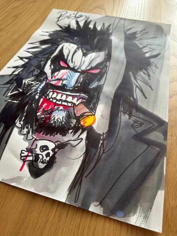 Simon Bisley - Original Lobo headshot 42x29,5cm