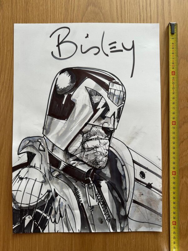 Simon Bisley - Original Judge Dredd headshot 42x29,5cm