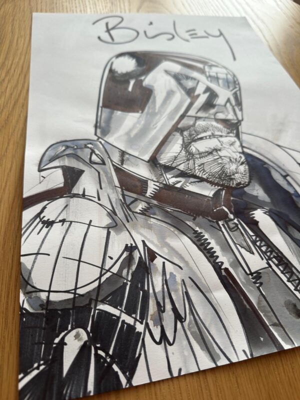 Simon Bisley - Original Judge Dredd headshot 42x29,5cm