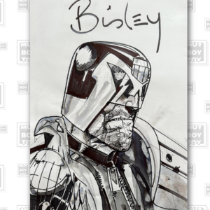 Simon Bisley - Original Judge Dredd headshot 42x29,5cm