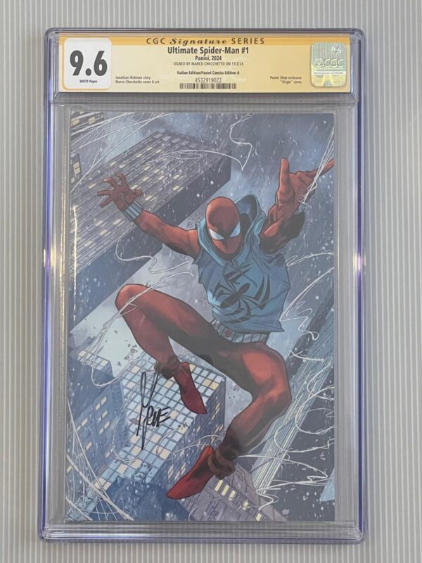 Ultimate Spider-man #1 variant fumetterie Virgin Firmato da Marco Checchetto CGC Signature Series 9.6