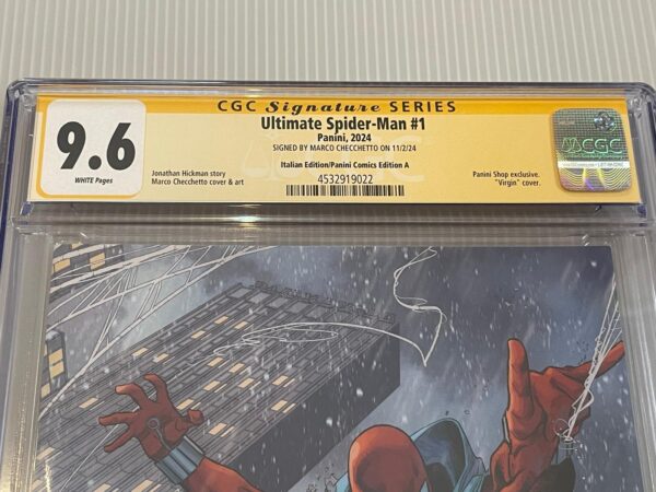 Ultimate Spider-man #1 variant fumetterie Virgin Firmato da Marco Checchetto CGC Signature Series 9.6