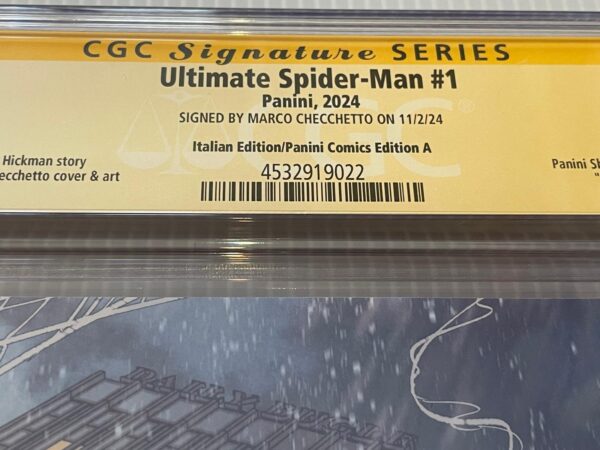 Ultimate Spider-man #1 variant fumetterie Virgin Firmato da Marco Checchetto CGC Signature Series 9.6