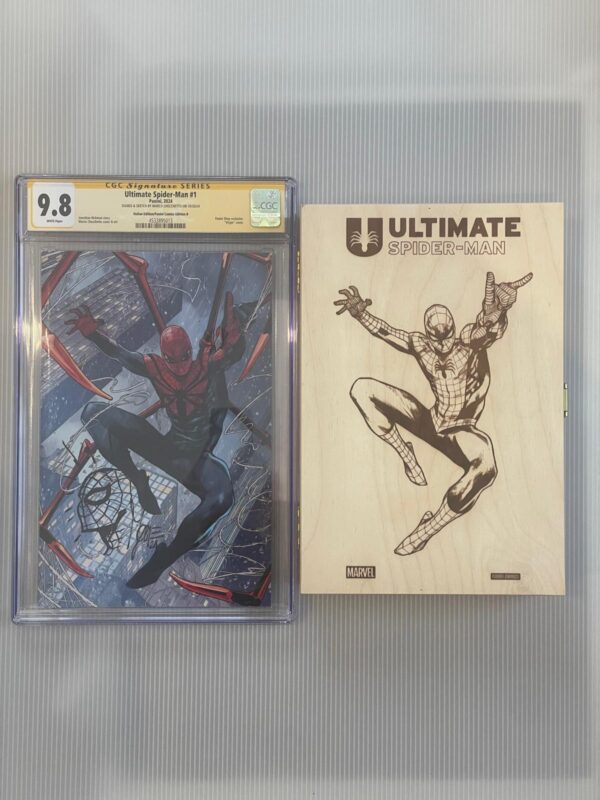 Ultimate Spider-man #1 variant "scrigno" limitata 1000ex Sketchato e Firmato da Marco Checchetto CGC Signature Series 9.8