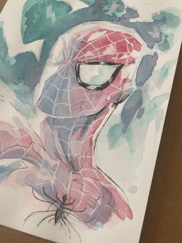 Manuel Ricci - Spiderman watercolor headshot 21x14,8cm