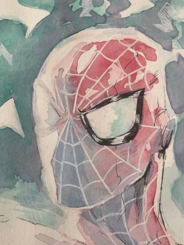 Manuel Ricci - Spiderman watercolor headshot 21x14,8cm