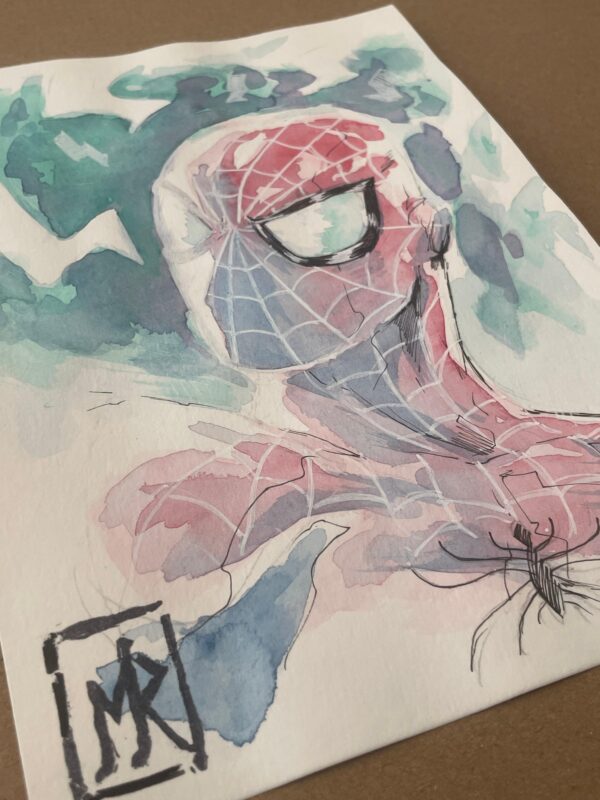 Manuel Ricci - Spiderman watercolor headshot 21x14,8cm