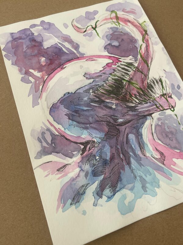 Manuel Ricci - Venom headshot watercolor 21x14,8cm