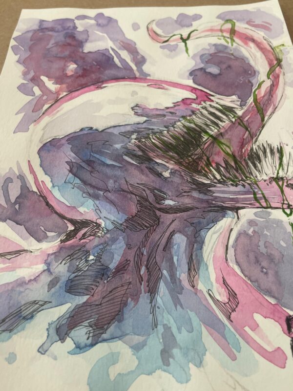 Manuel Ricci - Venom headshot watercolor 21x14,8cm