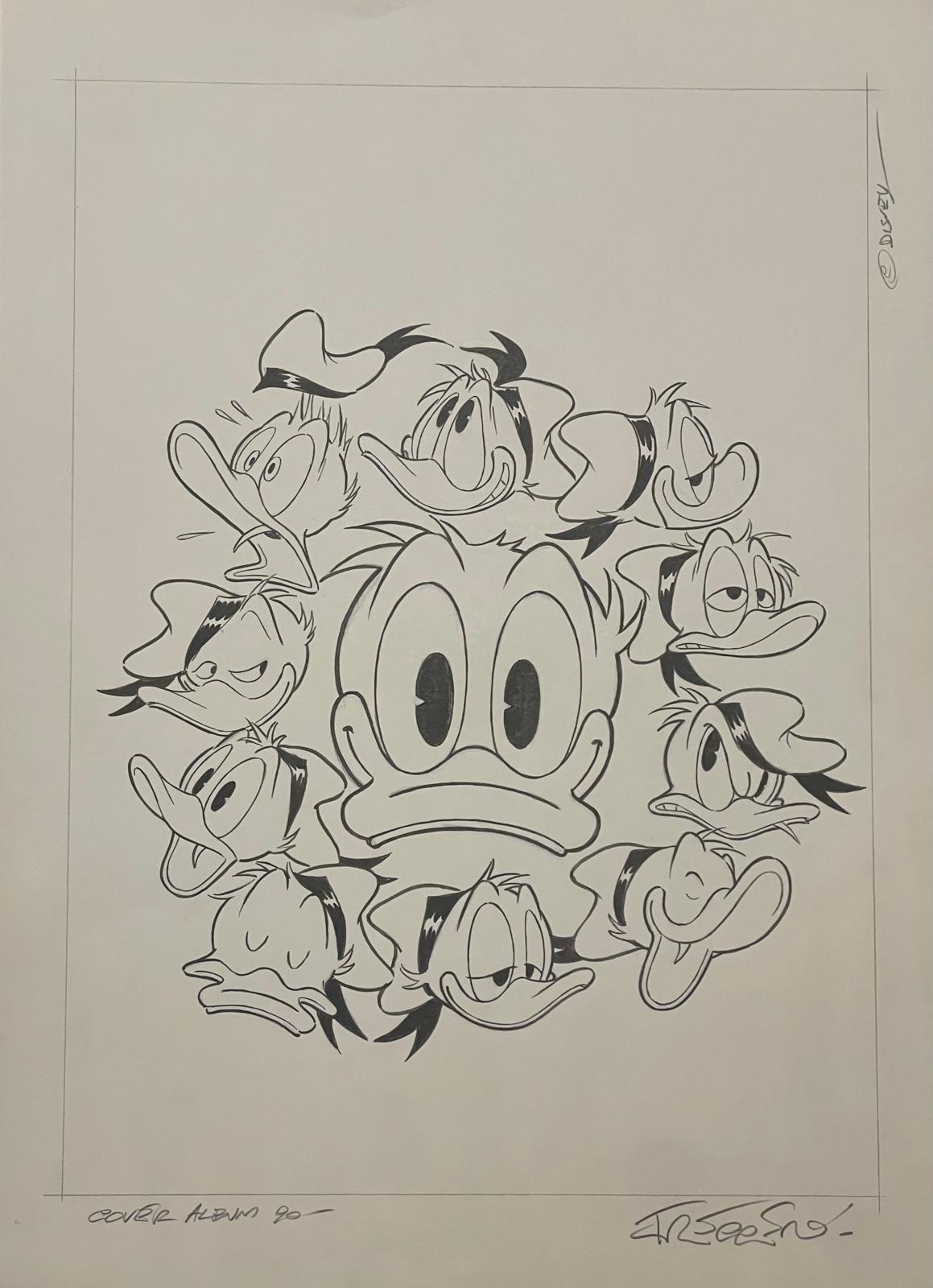 Andrea Freccero - Copertina originale sticker album "Donald Duck 90"
