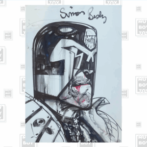 Simon Bisley - Original Judge Dredd headshot 42x29,5cm