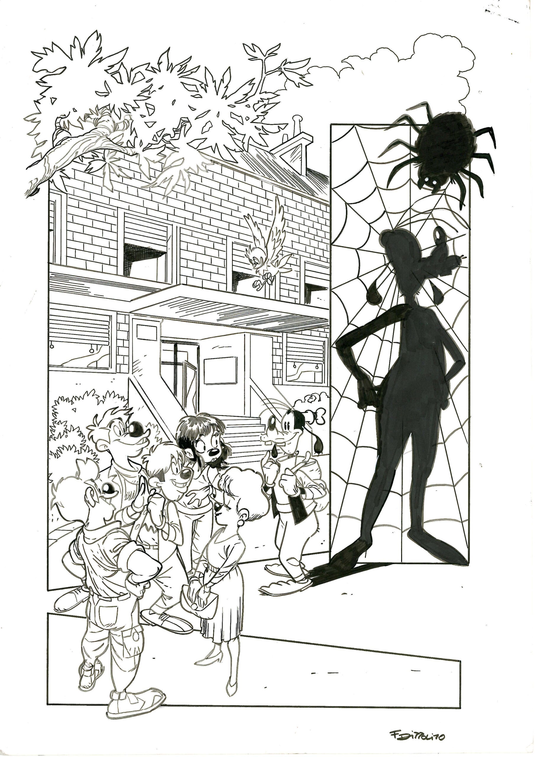 Francesco D'Ippolito - Tavola originale What if Goofy became Spider-Man Pag. 1