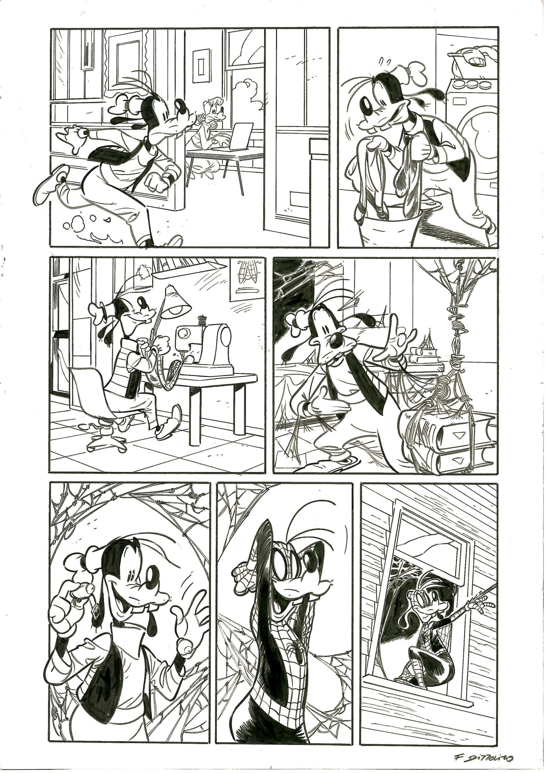 Francesco D'Ippolito - Tavola originale What if Goofy became Spider-Man Pag. 13
