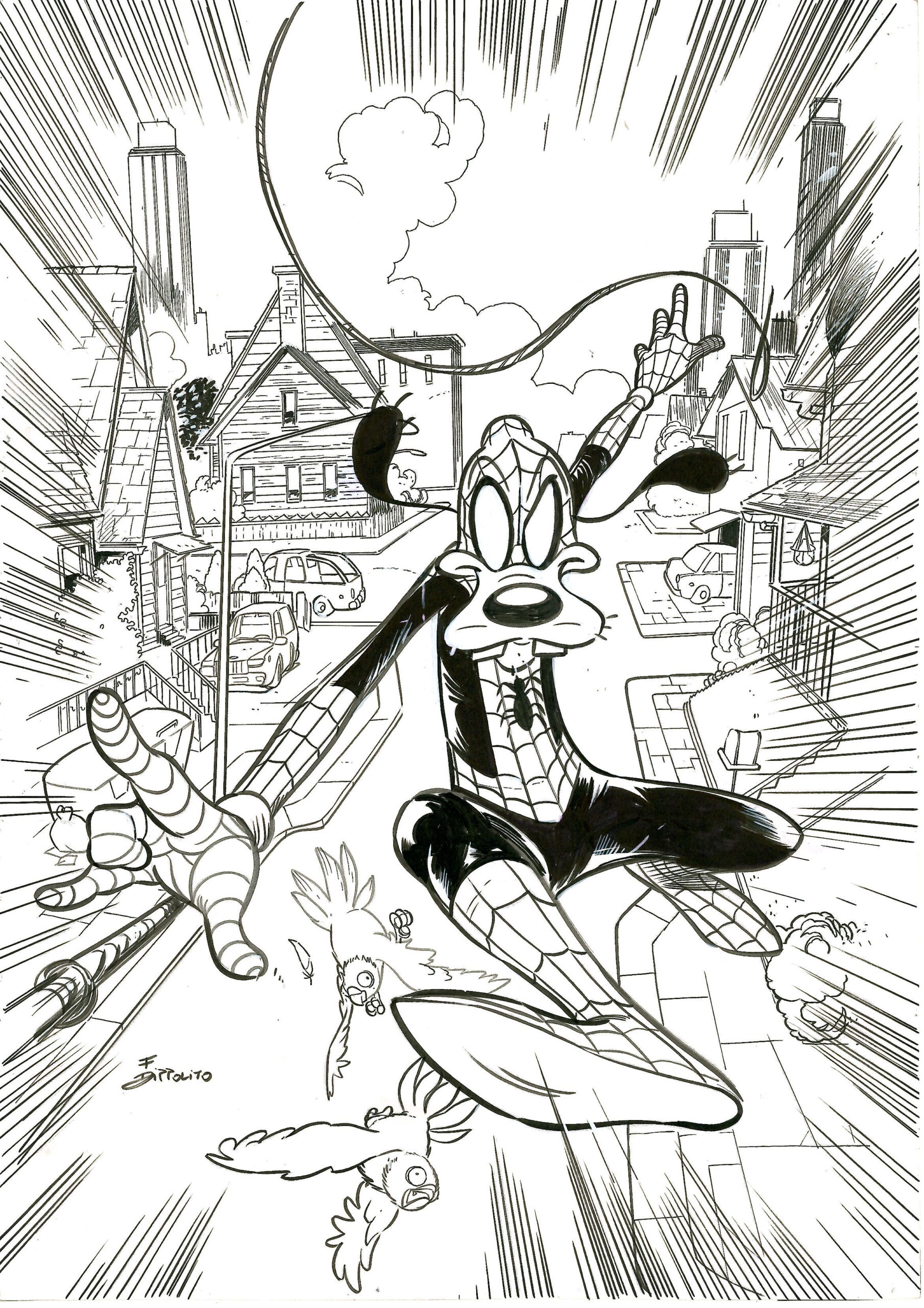 Francesco D'Ippolito - Tavola originale What if Goofy became Spider-Man Pag. 14