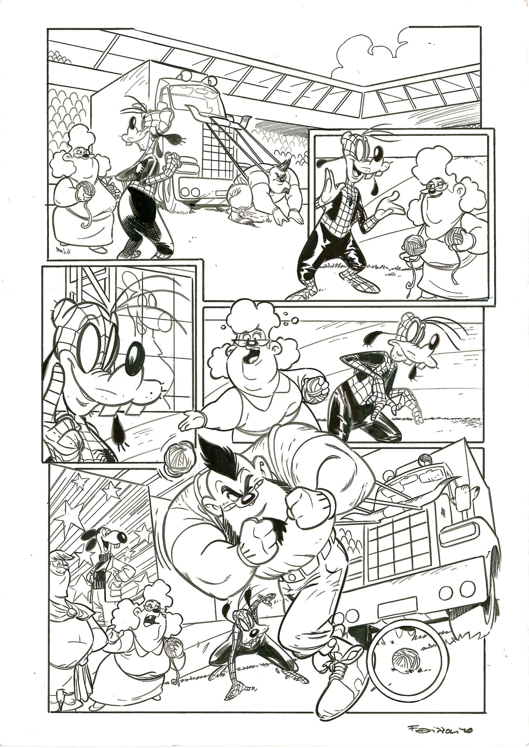 Francesco D'Ippolito - Tavola originale What if Goofy became Spider-Man Pag. 16