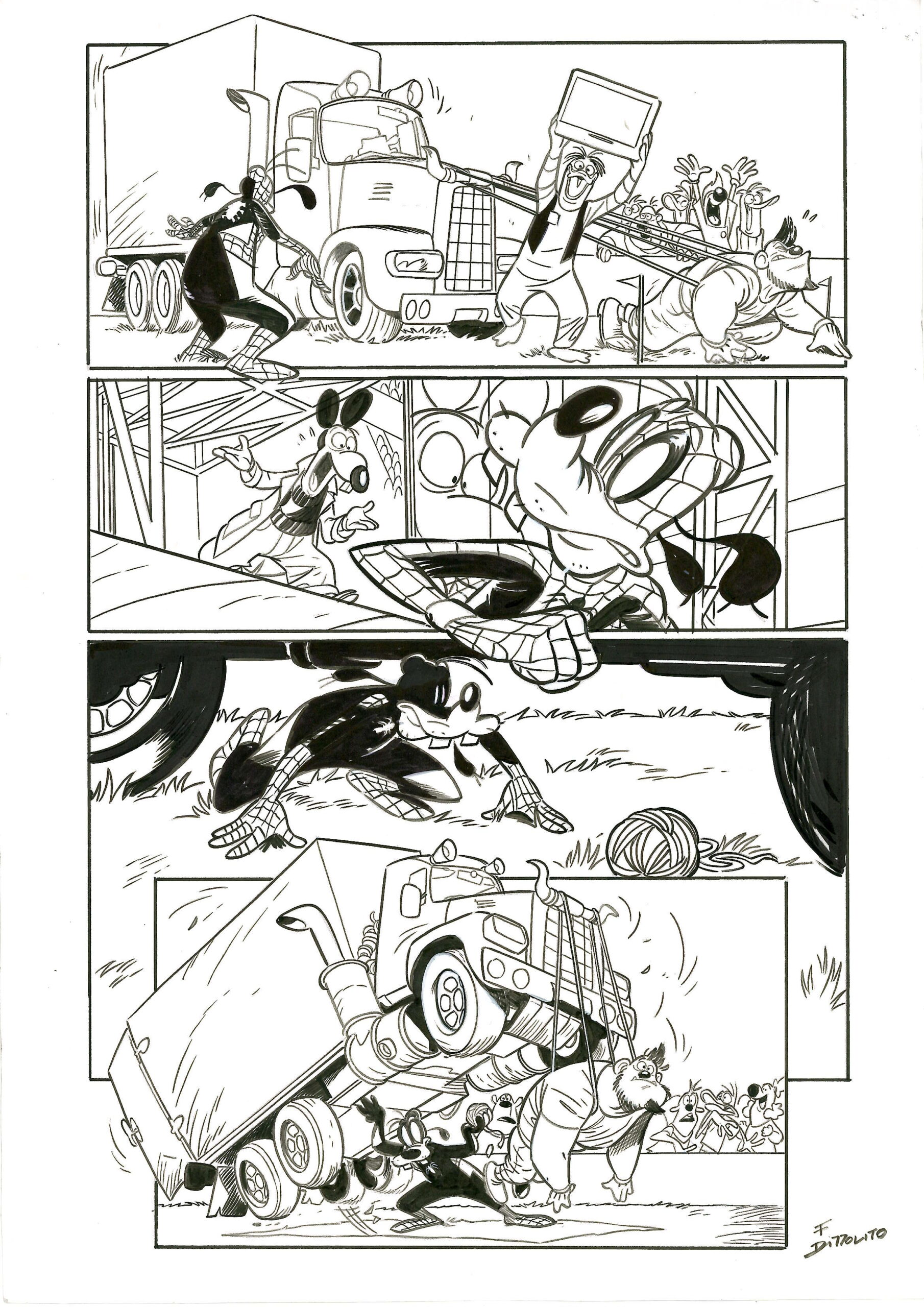 Francesco D'Ippolito - Tavola originale What if Goofy became Spider-Man Pag. 17