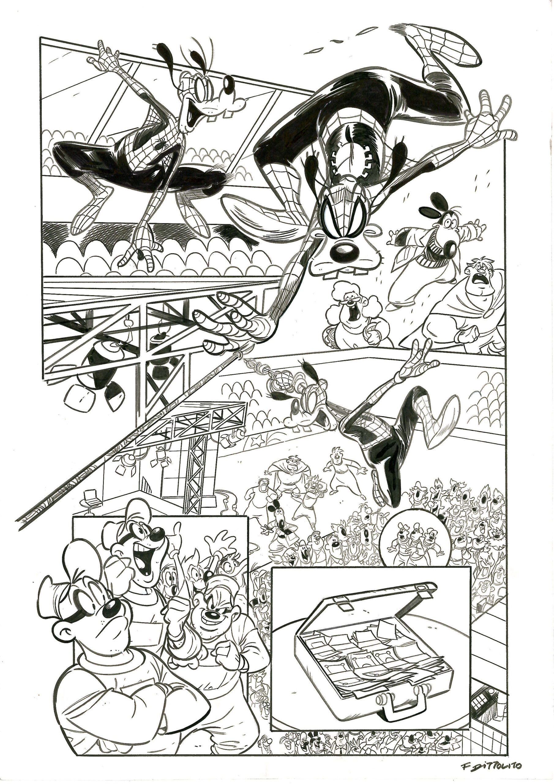 Francesco D'Ippolito - Tavola originale What if Goofy became Spider-Man Pag. 19