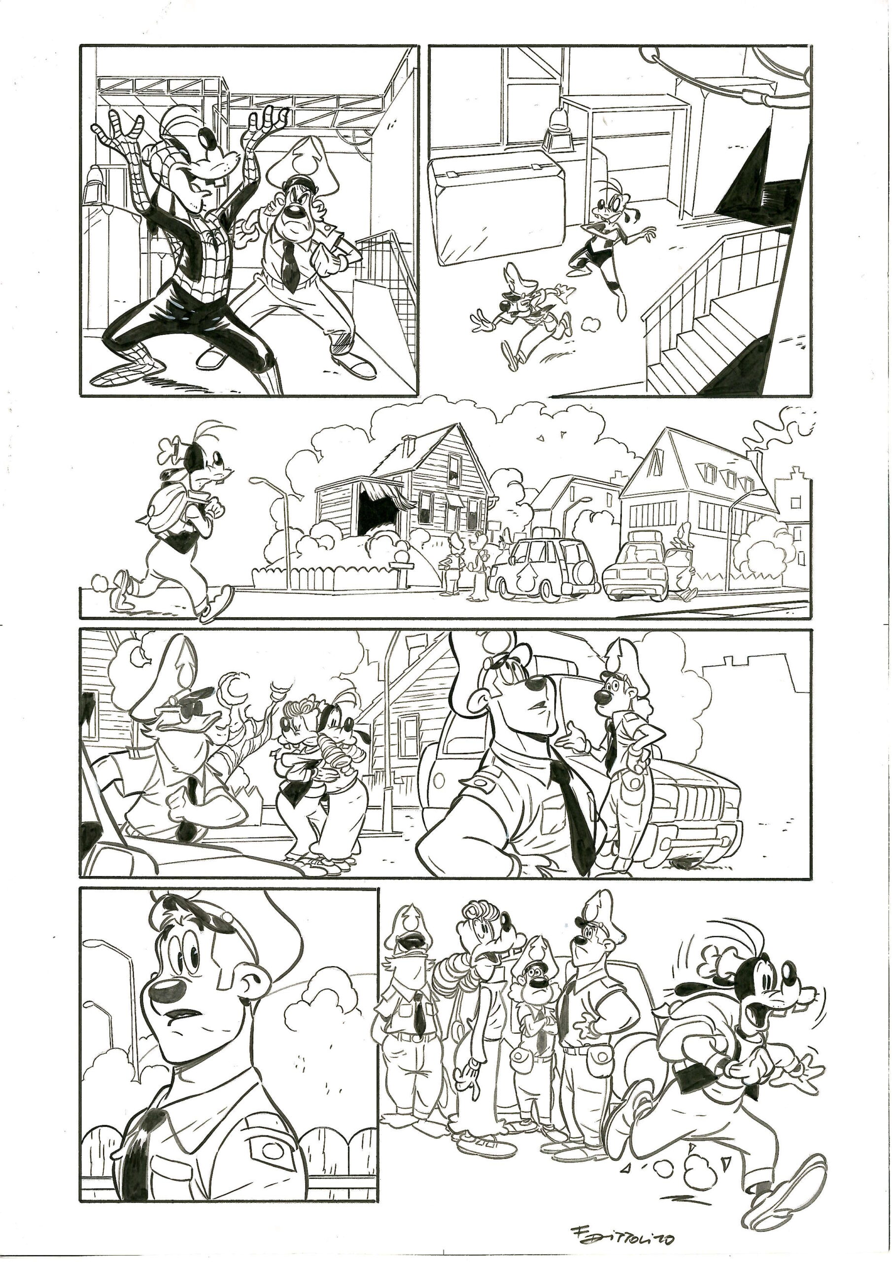 Francesco D'Ippolito - Tavola originale What if Goofy became Spider-Man Pag. 22