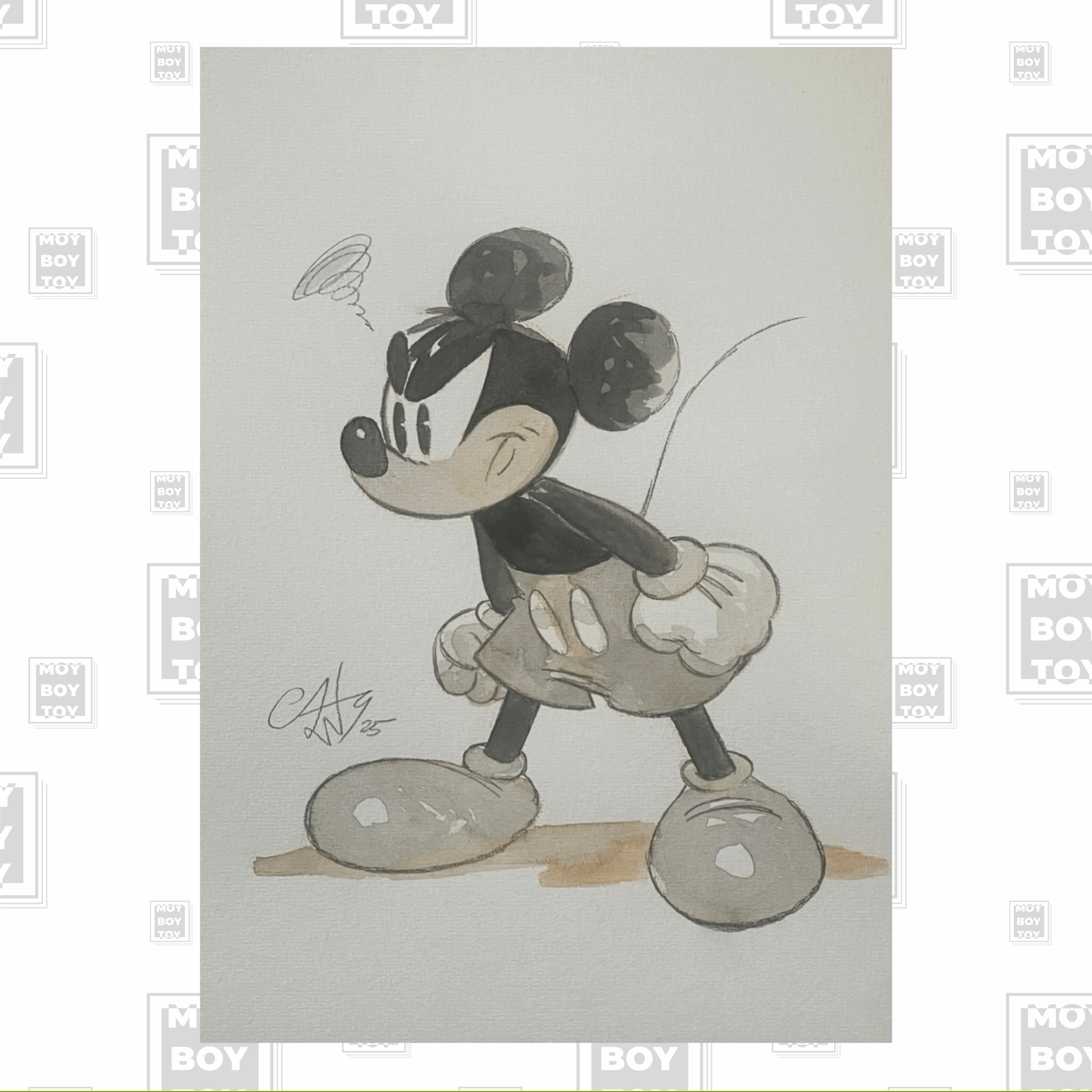 Casty Topolino Arrabbiato - Illustrazione ad acquerelli 21x29,7cm