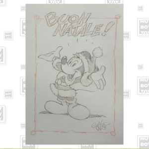Casty Buon Natale con Topolino - Illustrazione matita e pastelli 21x29,7cm