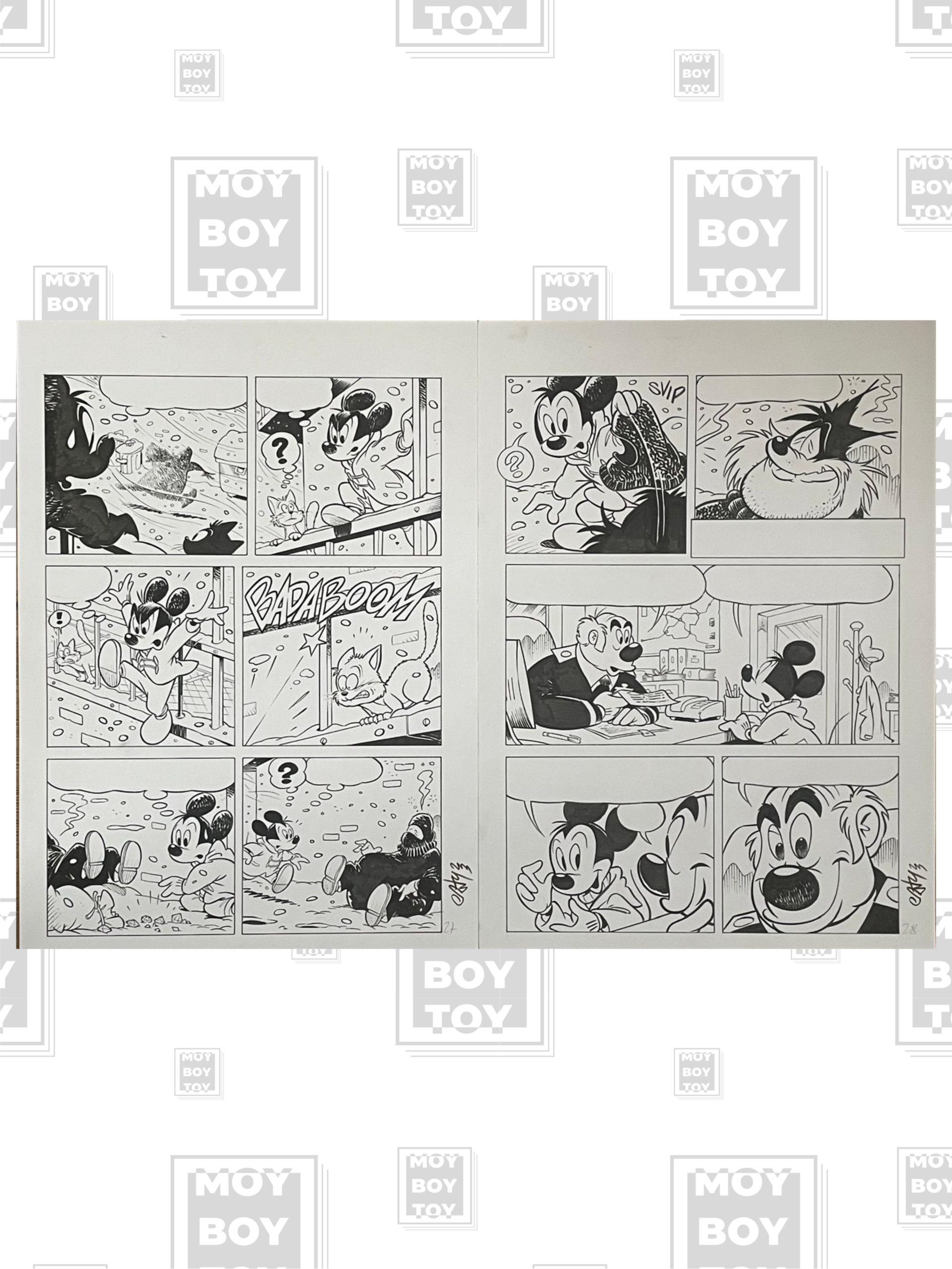 Casty - Coppia Tavole originali Topolino nel mondo senza Macchia