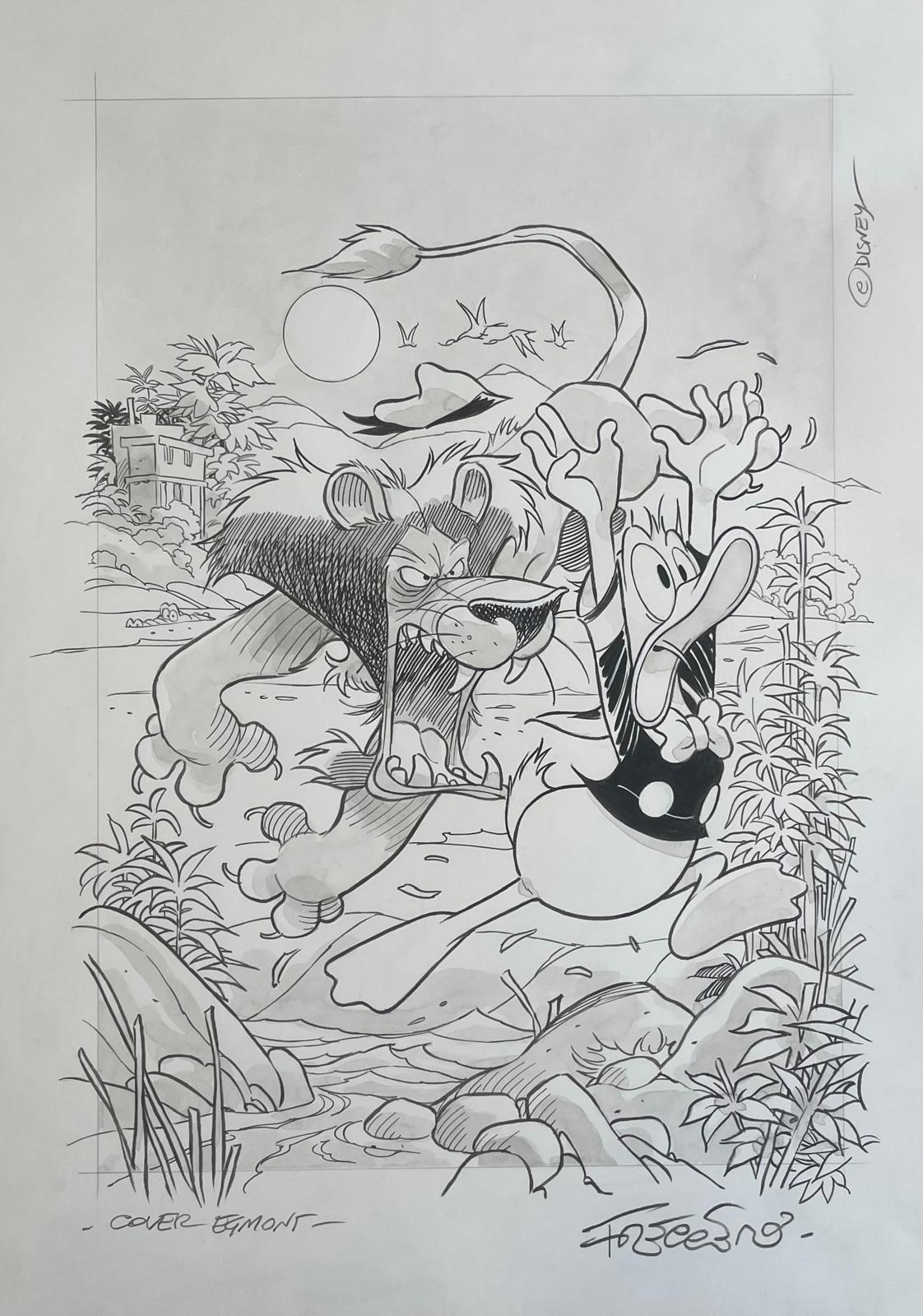 Andrea Freccero – Copertina originale Lustiges Taschenbuch Abenteuer 21 Ink + Grey