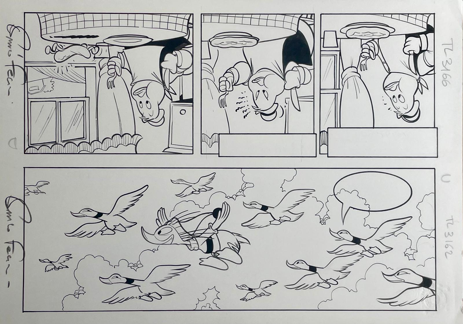 Enrico Faccini - Tavola originale con due strisce Topolino INK