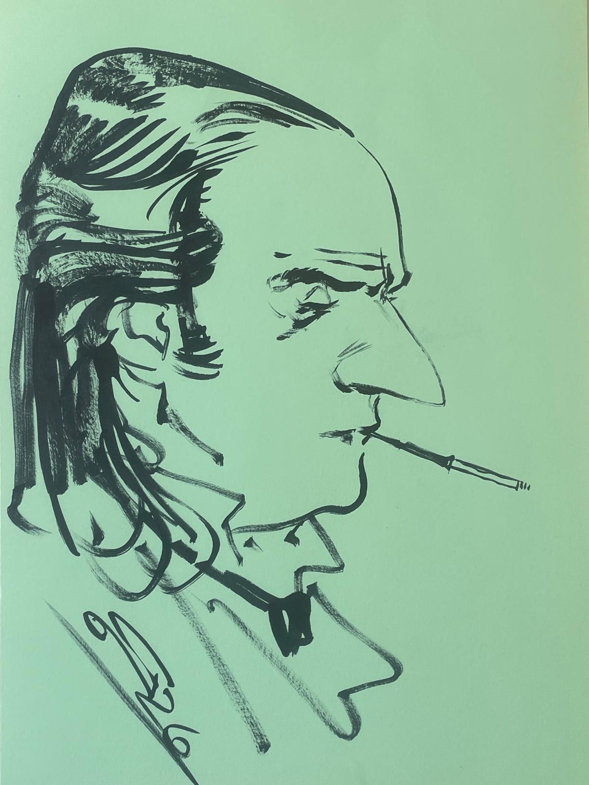 Carmine Di Giandomenico - Pinguino Ink drawing 29,5x21cm
